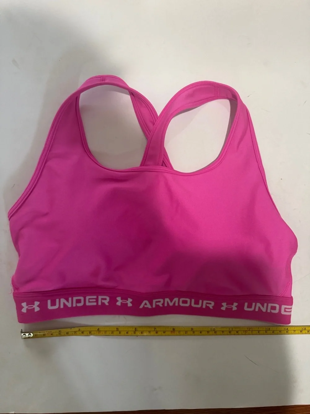 UNDER ARMOUR Cross Back Mid Sports Compression Bra Pink XL $35 EUC KL